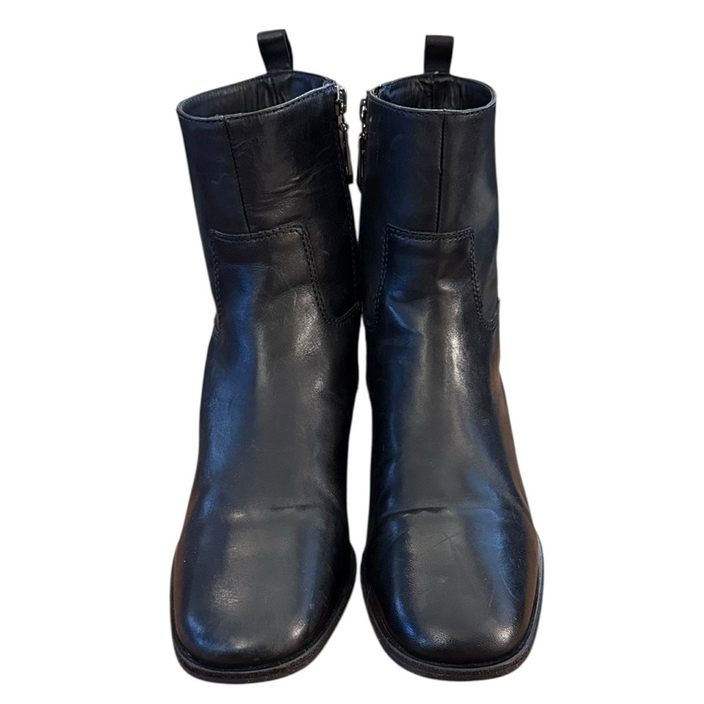 Botkier Ramona Black Leather Ankle Boot Side Zip Low Block Heel Brazil-Made 7.5 - Picture 6 of 16